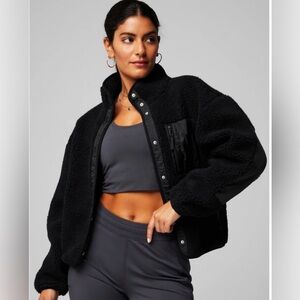 Tahoe Teddy Black Snap Button Contrast Trim Jacket Long Sleeve Size 2X